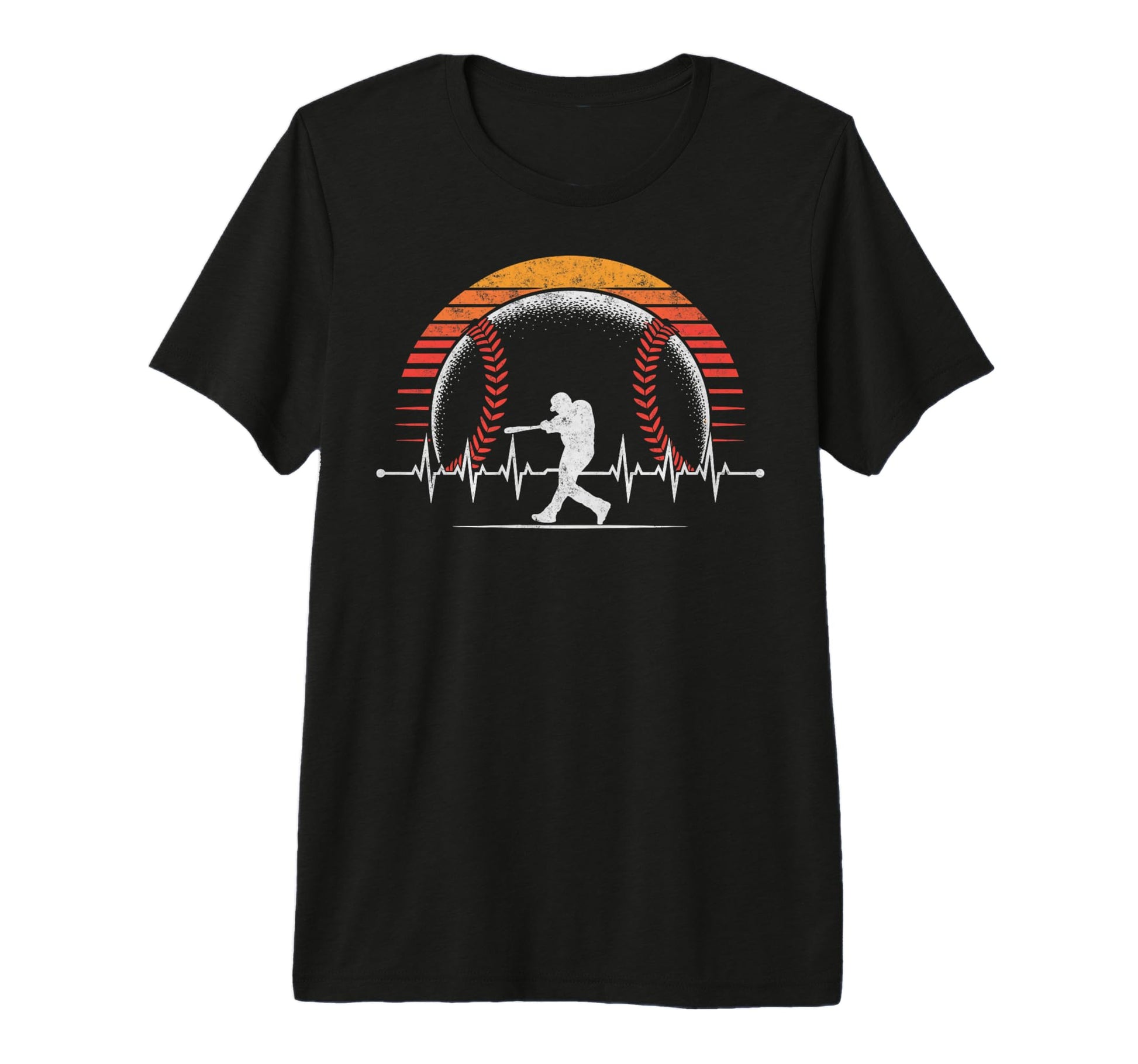Baseball Player Heartbeat Coach Dad T-Shirt - Casual Everyday Wear Unisex - T-Shirt, Sweatshirt, Hoodie