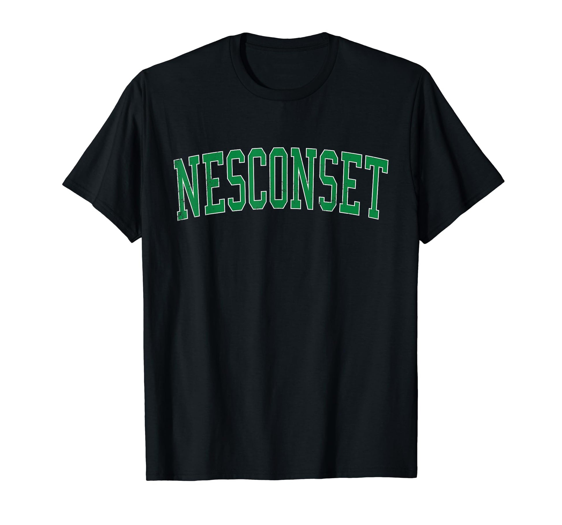 Nesconset Ny Distressed Green Varsity T-Shirt - Trendy Graphic for Adults - T-Shirt, Sweatshirt, Hoodie