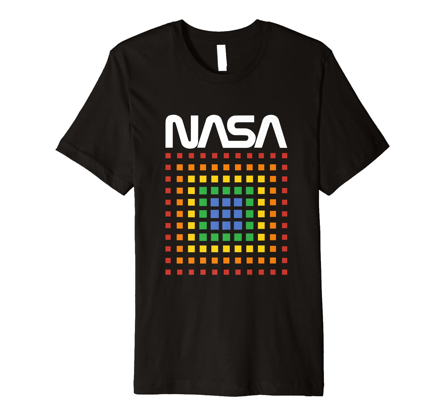 Nasa Rainbow Squares Technicolor Grid Logo T-Shirt - Graphic Print Unisex - T-Shirt, Sweatshirt, Hoodie