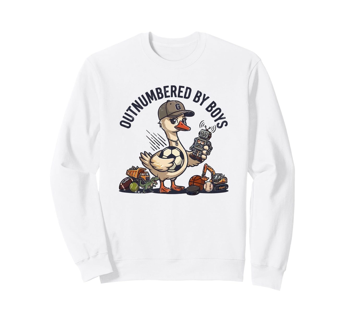Outnumbered Mom Soccer Mom Sweatshirt - Minimalist Print for Adults - T-Shirt, Sweatshirt, Hoodie