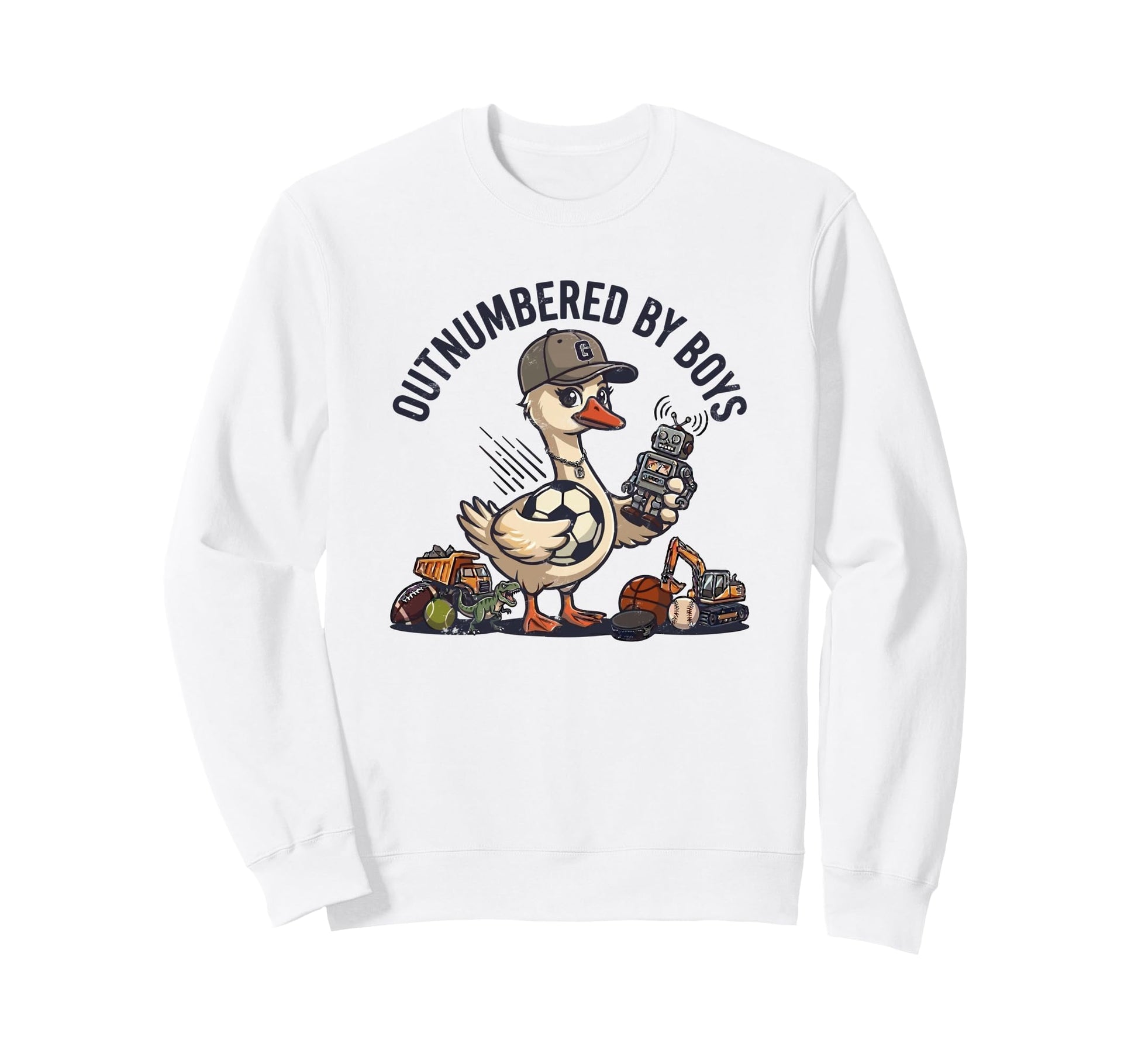 Outnumbered Mom Soccer Mom Sweatshirt - Minimalist Print for Adults - T-Shirt, Sweatshirt, Hoodie