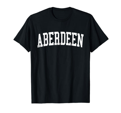 Aberdeen Sd Distressed White Varsity T-Shirt - Minimalist Print Men Women - T-Shirt, Sweatshirt, Hoodie