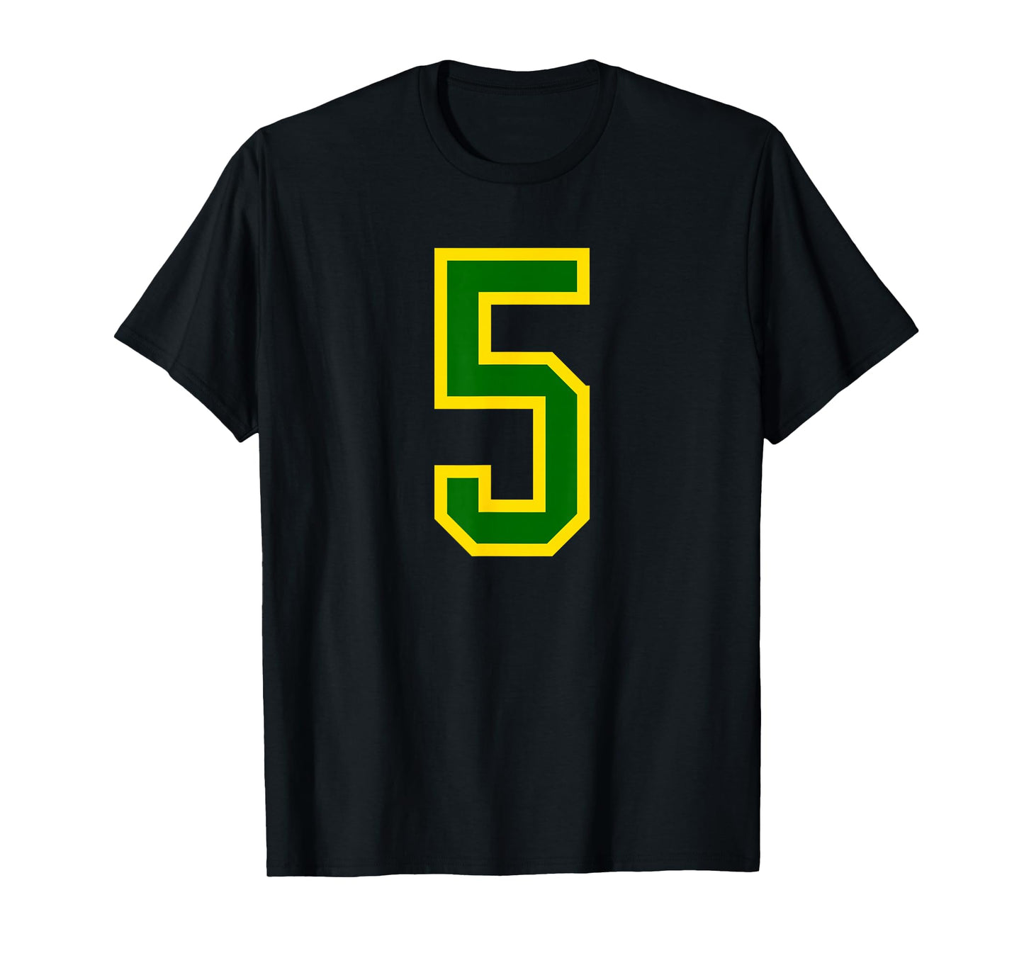 Green Yellow Sports Team Number 5 T-Shirt - Trendy Graphic for Adults - T-Shirt, Sweatshirt, Hoodie