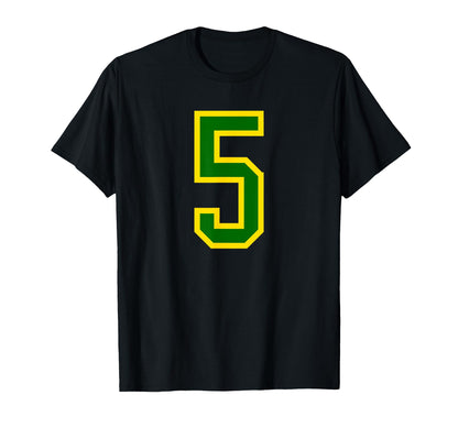 Green Yellow Sports Team Number 5 T-Shirt - Trendy Graphic for Adults - T-Shirt, Sweatshirt, Hoodie