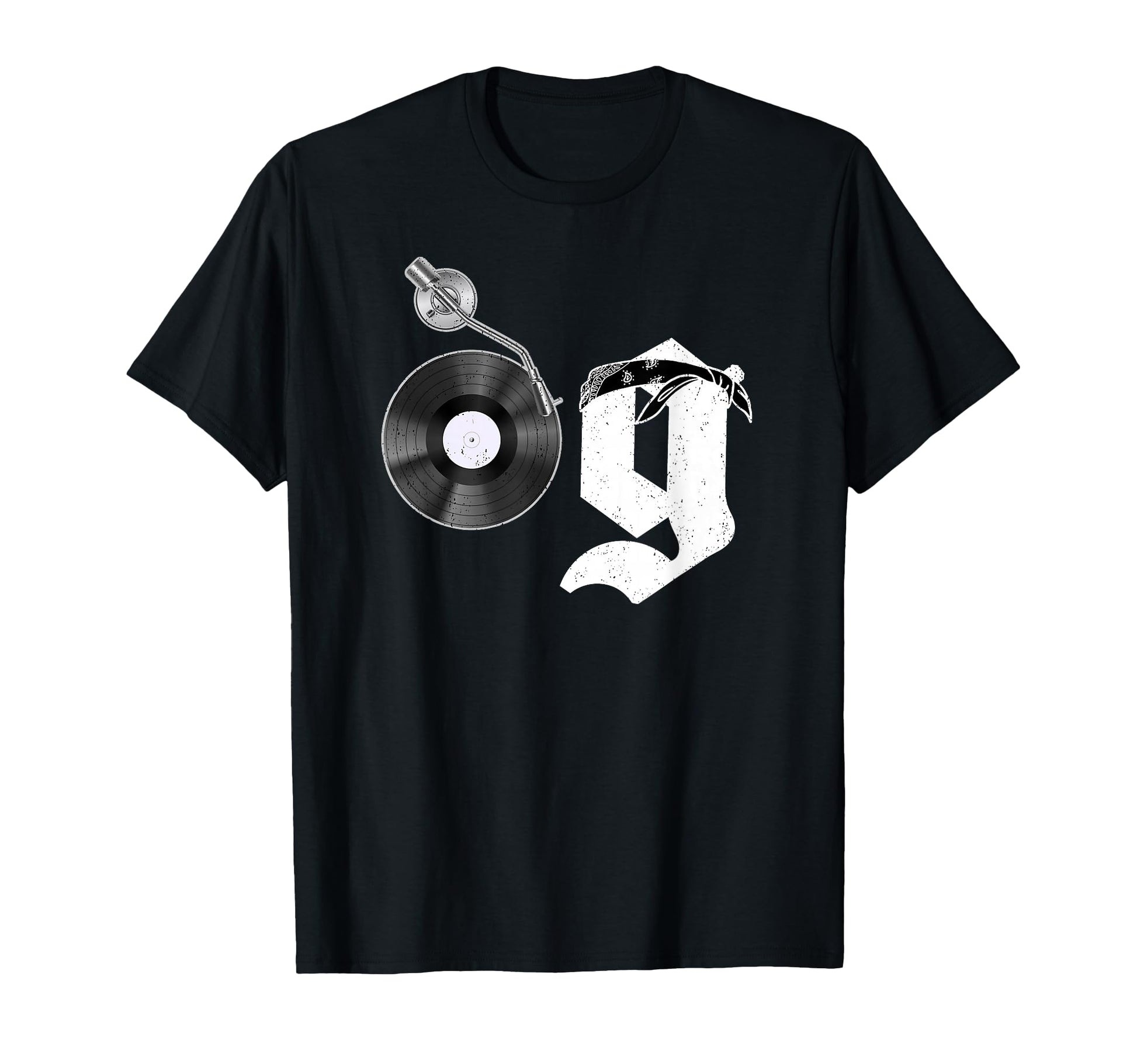 Old School Og Hip Hop Head Vinyl Cds Tapes T-Shirt - Graphic Print Unisex - T-Shirt, Sweatshirt, Hoodie