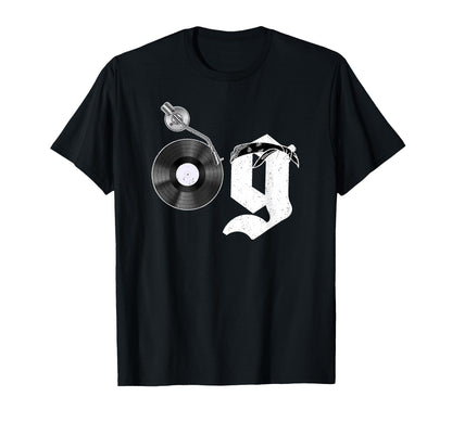 Old School Og Hip Hop Head Vinyl Cds Tapes T-Shirt - Graphic Print Unisex - T-Shirt, Sweatshirt, Hoodie