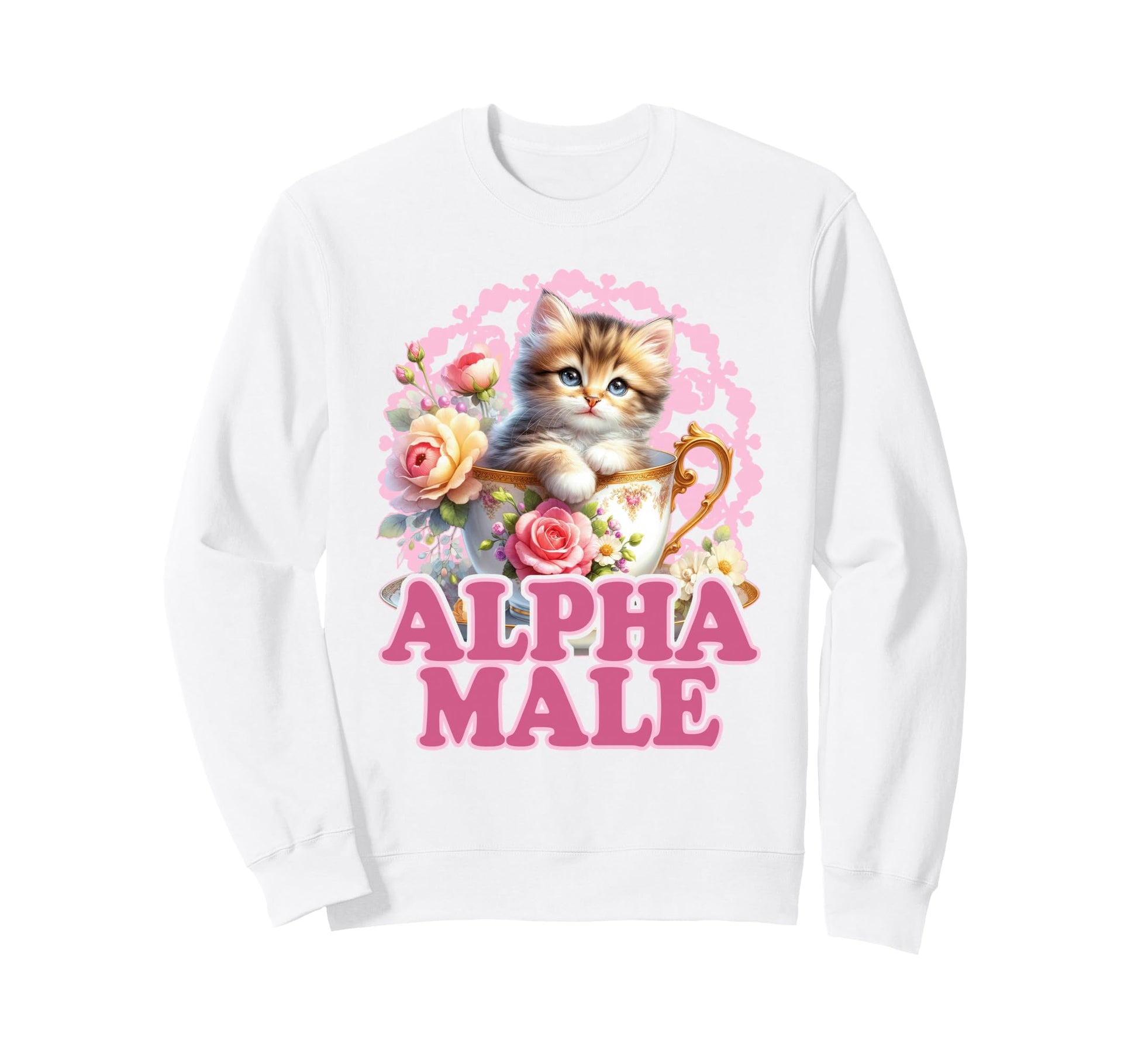 Alpha Kitten Funny Male Cat Meme Sweatshirt - Unique Graphic for Adults - T-Shirt, Sweatshirt, Hoodie