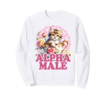 Alpha Kitten Funny Male Cat Meme Sweatshirt - Unique Graphic for Adults - T-Shirt, Sweatshirt, Hoodie