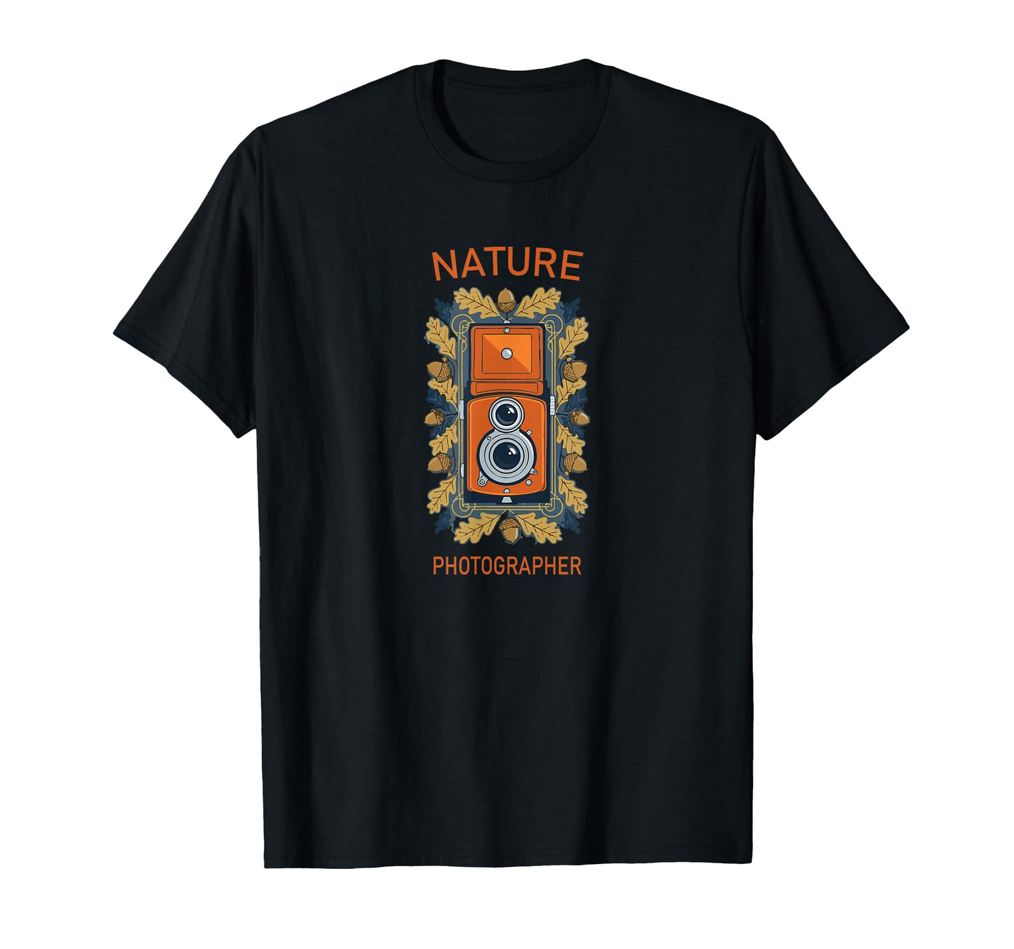 Nature Photographer Camera Fall Leaves T-Shirt - Graphic Print Men Women - T-Shirt, Sweatshirt, Hoodie