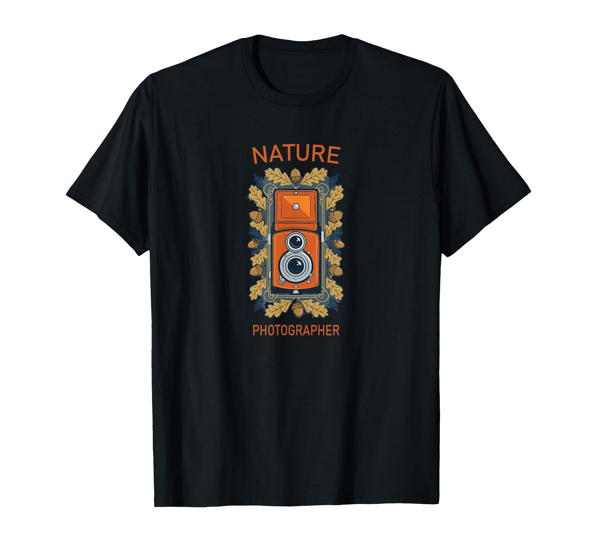 Nature Photographer Camera Fall Leaves T-Shirt - Graphic Print Men Women - T-Shirt, Sweatshirt, Hoodie