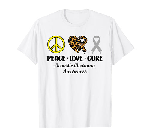 Acoustic Neuroma Awareness Peace Love T-Shirt - Streetwear Style Unisex - T-Shirt, Sweatshirt, Hoodie