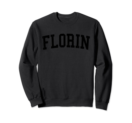 Florin Ca Distressed Black Varsity Sweatshirt - Graphic Print for Adults - T-Shirt, Sweatshirt, Hoodie