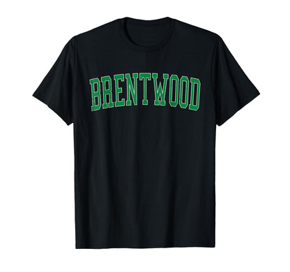 Brentwood Ny Distressed Green Varsity T-Shirt - Novelty Apparel for Adults - T-Shirt, Sweatshirt, Hoodie