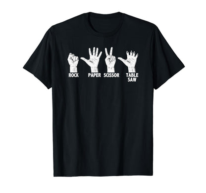Rock Paper Scissor Table Saw T-Shirt - Aesthetic Graphic Men Women - T-Shirt, Sweatshirt, Hoodie