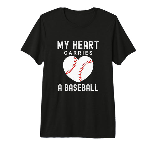 Baseball Mom Life My Heart Carries T-Shirt - Novelty Apparel for Adults - T-Shirt, Sweatshirt, Hoodie