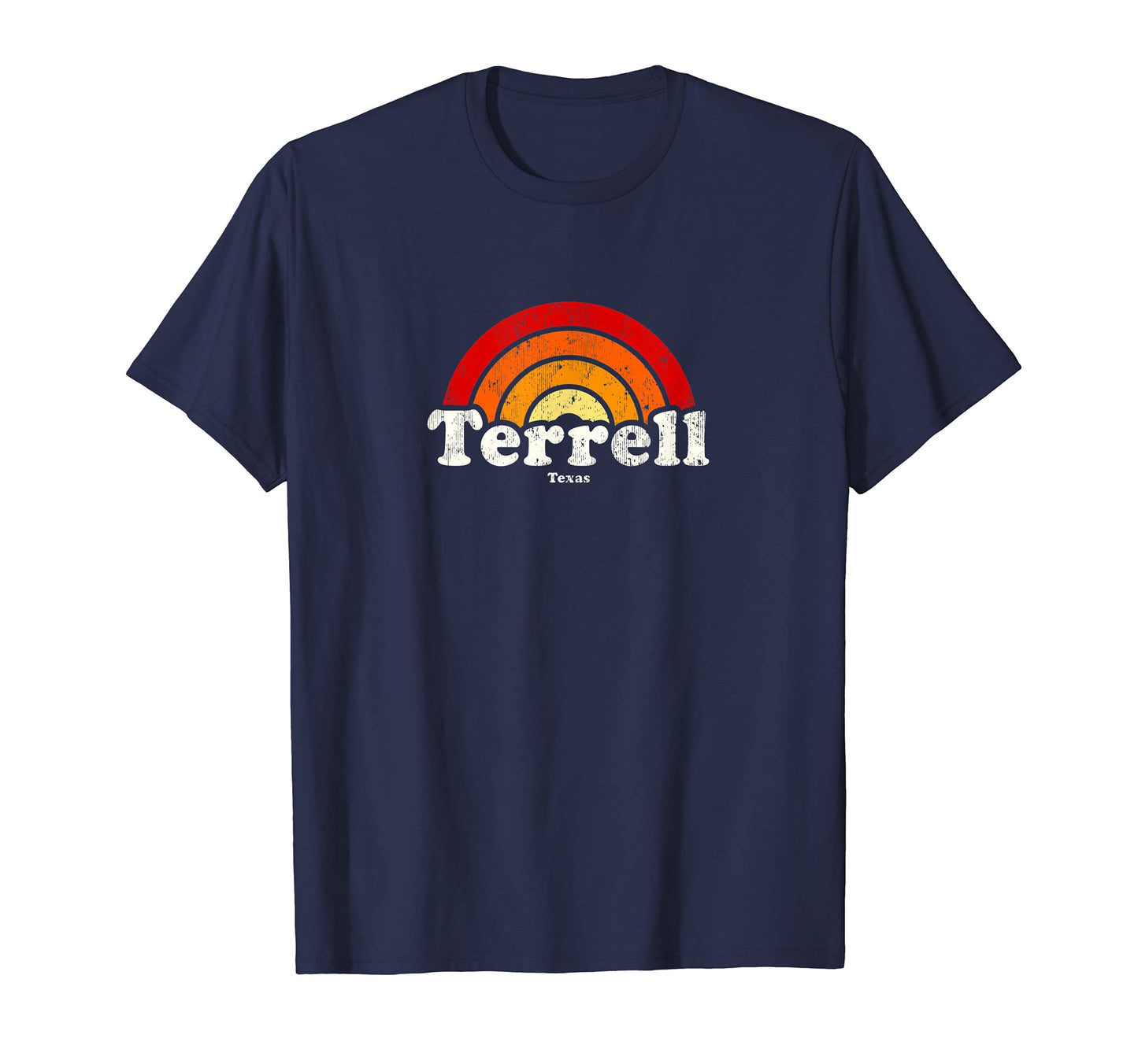Terrell Texas Tx 70S Rainbow T-Shirt - Unique Graphic for Adults - T-Shirt, Sweatshirt, Hoodie