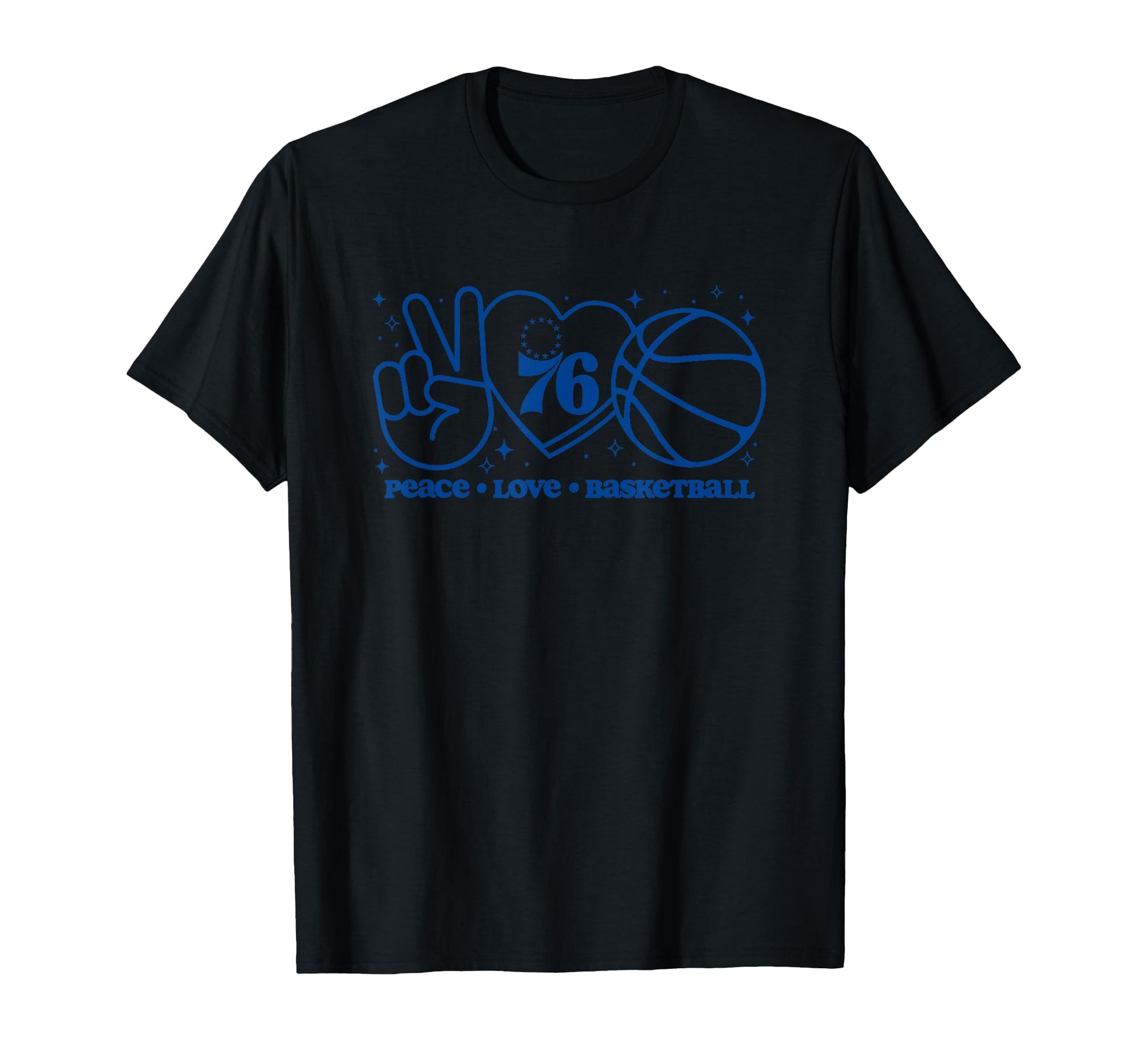 Nba Philadelphia 76Ers Peace Love T-Shirt - Streetwear Style Men Women - T-Shirt, Sweatshirt, Hoodie