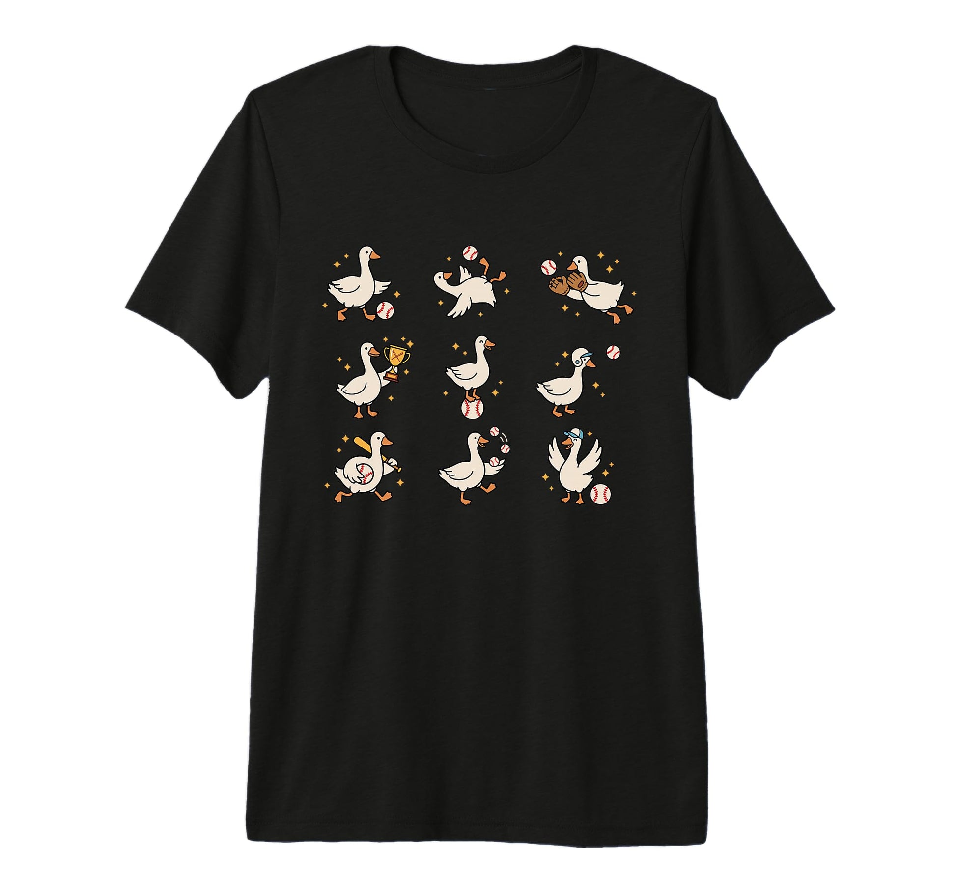 Silly Goose Playing Baseball Funny T-Shirt - Fun Novelty Design for Adults - T-Shirt, Sweatshirt, Hoodie