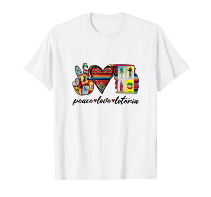 Peace Love Lottery Mexican Bingo T-Shirt - Fun Novelty Design Men Women - T-Shirt, Sweatshirt, Hoodie