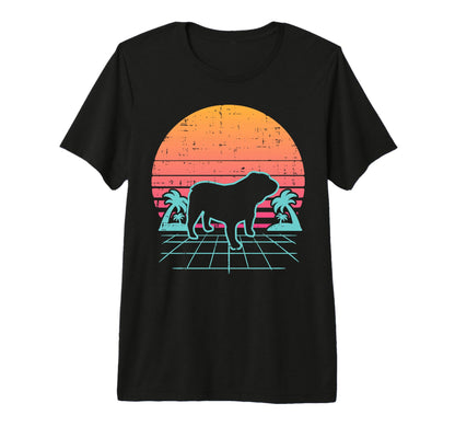 English Bulldog Vaporwave Aesthetic T-Shirt - Aesthetic Graphic for Adults - T-Shirt, Sweatshirt, Hoodie