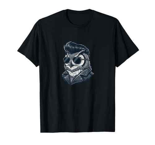 Owl Rock Roll 60S T-Shirt - Fun Novelty Design for Adults - T-Shirt, Sweatshirt, Hoodie