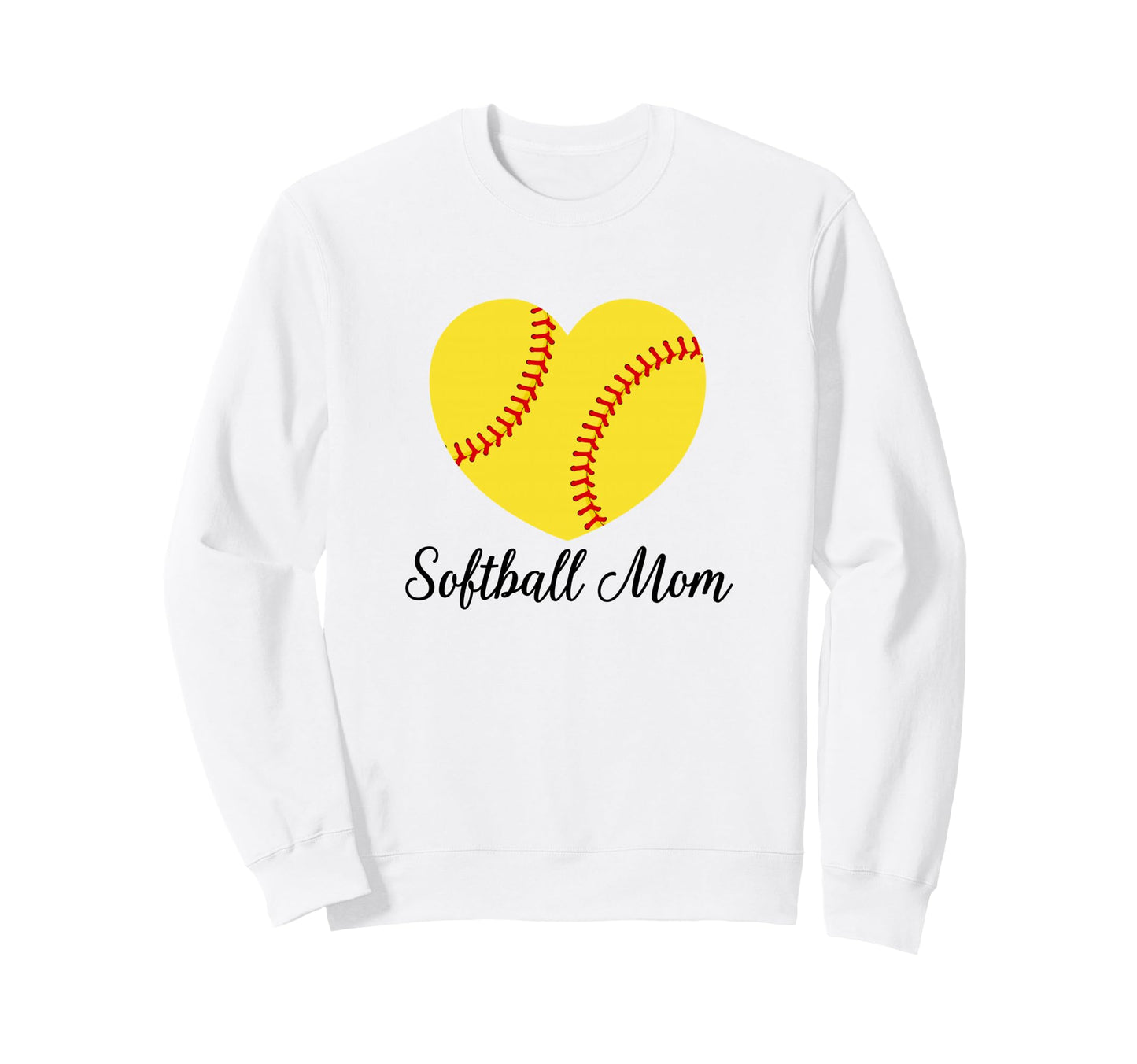Softball Mom Heart Softball Funny Sweatshirt - Custom Art Print Unisex - T-Shirt, Sweatshirt, Hoodie