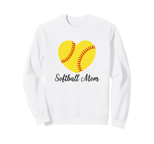 Softball Mom Heart Softball Funny Sweatshirt - Custom Art Print Unisex - T-Shirt, Sweatshirt, Hoodie