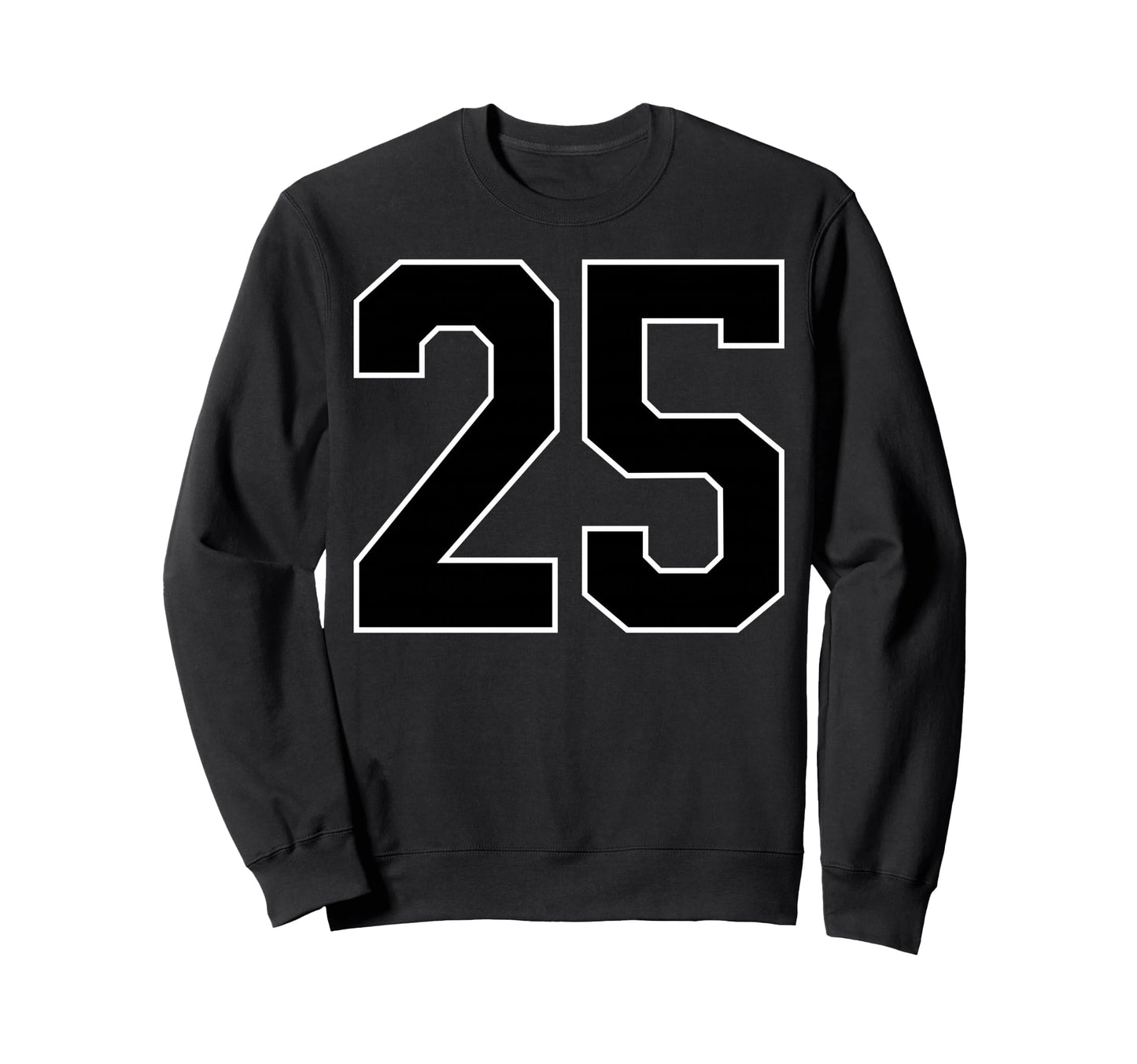 Black Sports Team Number 25 Fan Sweatshirt - Minimalist Print Men Women - T-Shirt, Sweatshirt, Hoodie
