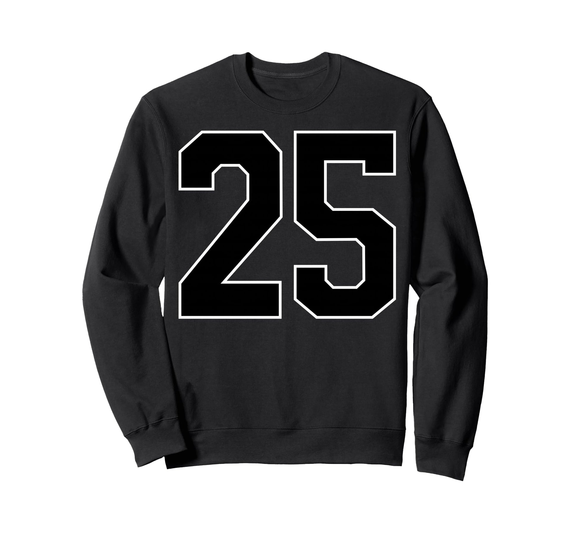 Black Sports Team Number 25 Fan Sweatshirt - Minimalist Print Men Women - T-Shirt, Sweatshirt, Hoodie