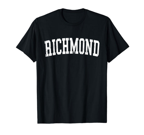 Richmond Va Distressed White Varsity T-Shirt - Trendy Graphic Men Women - T-Shirt, Sweatshirt, Hoodie