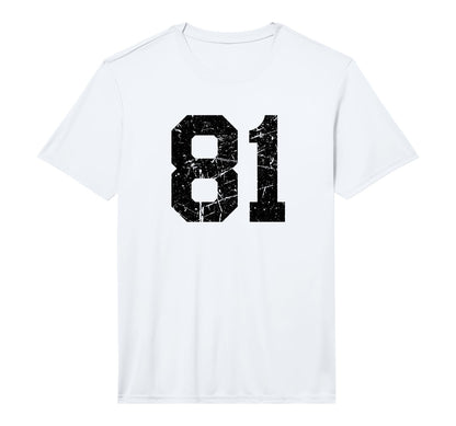 Distressed Sport Team Number 81 Performance T-Shirt - Graphic Print Unisex - T-Shirt, Sweatshirt, Hoodie