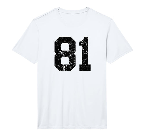 Distressed Sport Team Number 81 Performance T-Shirt - Graphic Print Unisex - T-Shirt, Sweatshirt, Hoodie