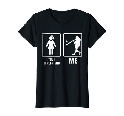 Baseball Player Your Girlfriend And Me T-Shirt - Trendy Graphic for Adults - T-Shirt, Sweatshirt, Hoodie