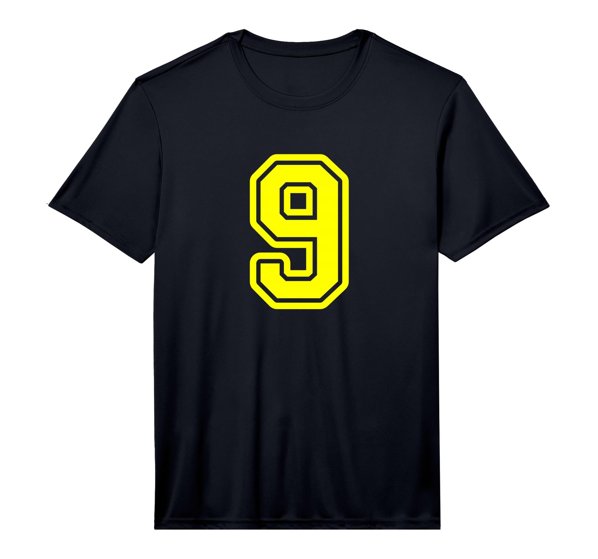 Yellow Sport Team Number 9 T-Shirt - Fun Novelty Design for Adults - T-Shirt, Sweatshirt, Hoodie