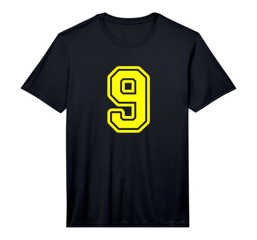 Yellow Sport Team Number 9 T-Shirt - Fun Novelty Design for Adults - T-Shirt, Sweatshirt, Hoodie