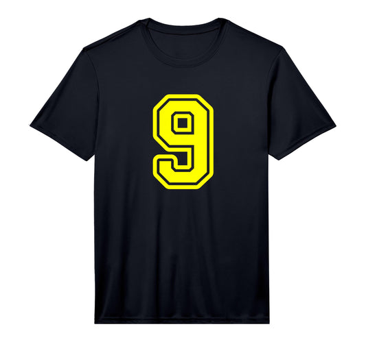 Yellow Sport Team Number 9 T-Shirt - Fun Novelty Design for Adults - T-Shirt, Sweatshirt, Hoodie