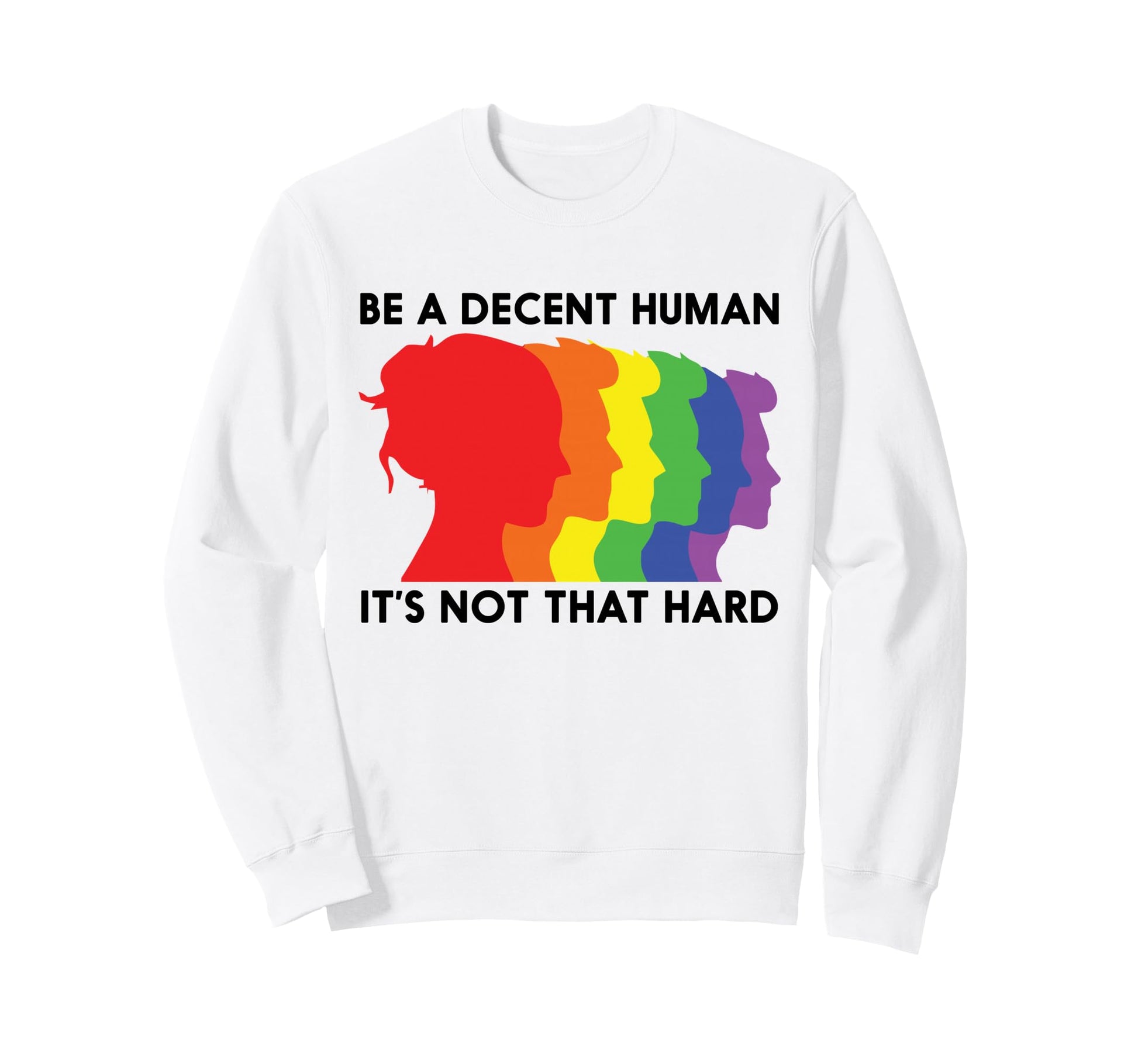 Lgbt Rainbow Be Decent Human Its Not Sweatshirt - Trendy Graphic Unisex - T-Shirt, Sweatshirt, Hoodie