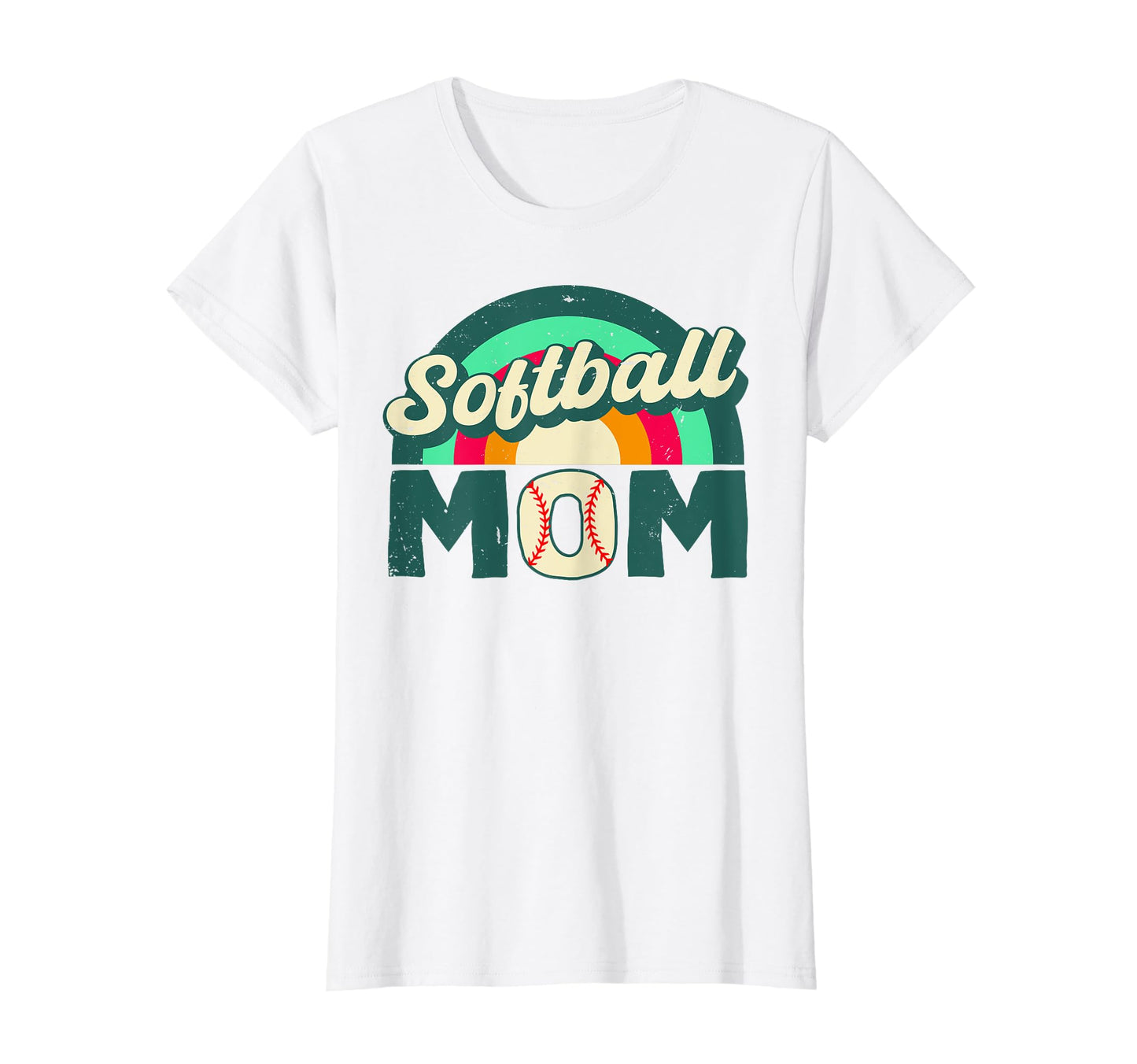 Softball Mom Rainbow Game Day Funny T-Shirt - Unique Graphic Men Women - T-Shirt, Sweatshirt, Hoodie