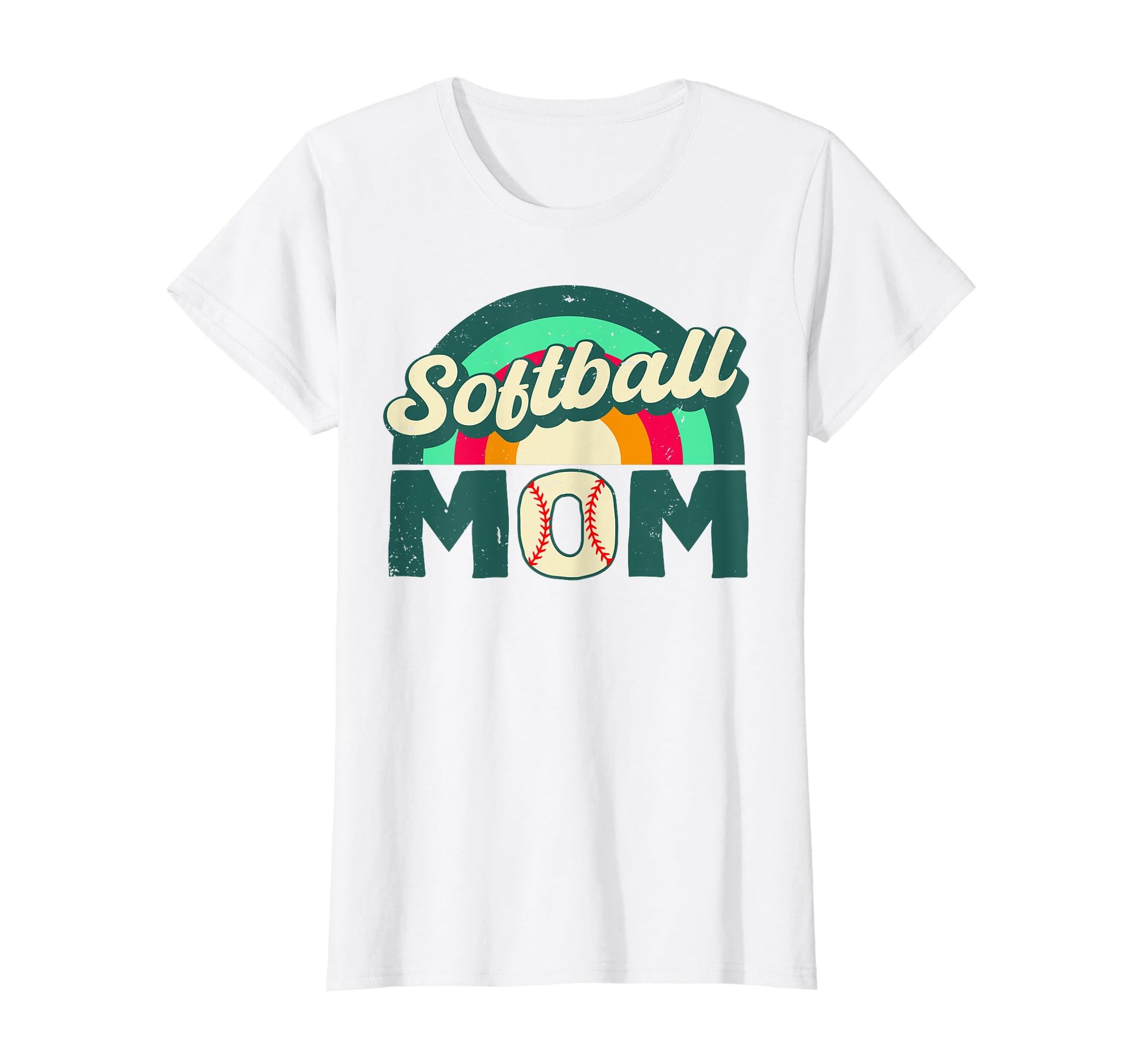 Softball Mom Rainbow Game Day Funny T-Shirt - Unique Graphic Men Women - T-Shirt, Sweatshirt, Hoodie
