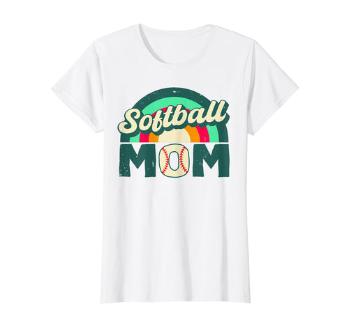 Softball Mom Rainbow Game Day Funny T-Shirt - Unique Graphic Men Women - T-Shirt, Sweatshirt, Hoodie