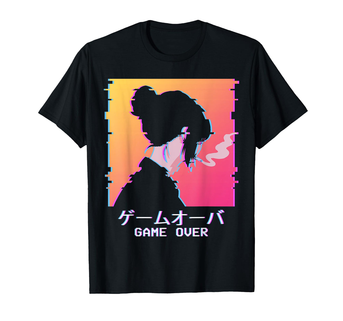 Game Over Japanese Vaporwave Sad Anime T-Shirt - Trendy Graphic for Adults - T-Shirt, Sweatshirt, Hoodie