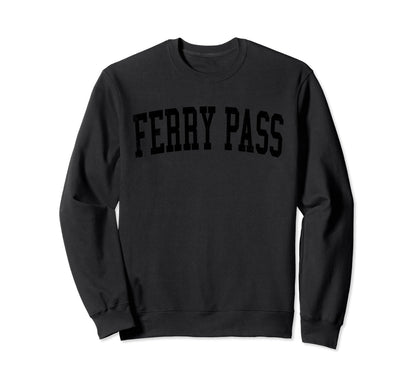 Ferry Pass Fl Distressed Black Sweatshirt - Minimalist Print for Adults - T-Shirt, Sweatshirt, Hoodie