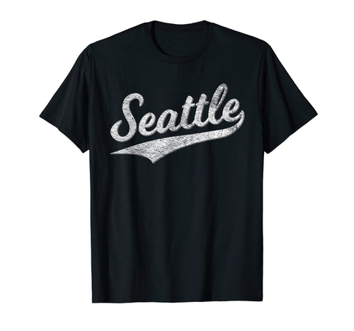 Seattle Washington Varsity Script T-Shirt - Fun Novelty Design for Adults - T-Shirt, Sweatshirt, Hoodie