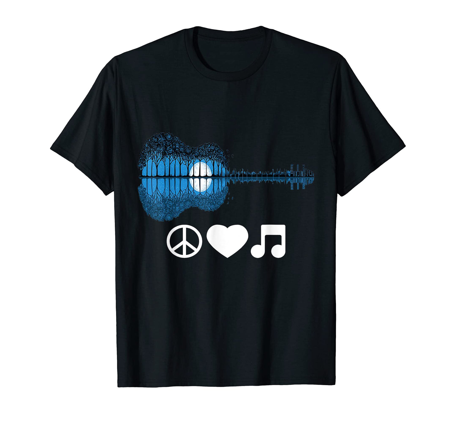 Peace Love Music Guitar Trend Designs Sweatshirt - Unique Graphic Men Women - T-Shirt, Sweatshirt, Hoodie