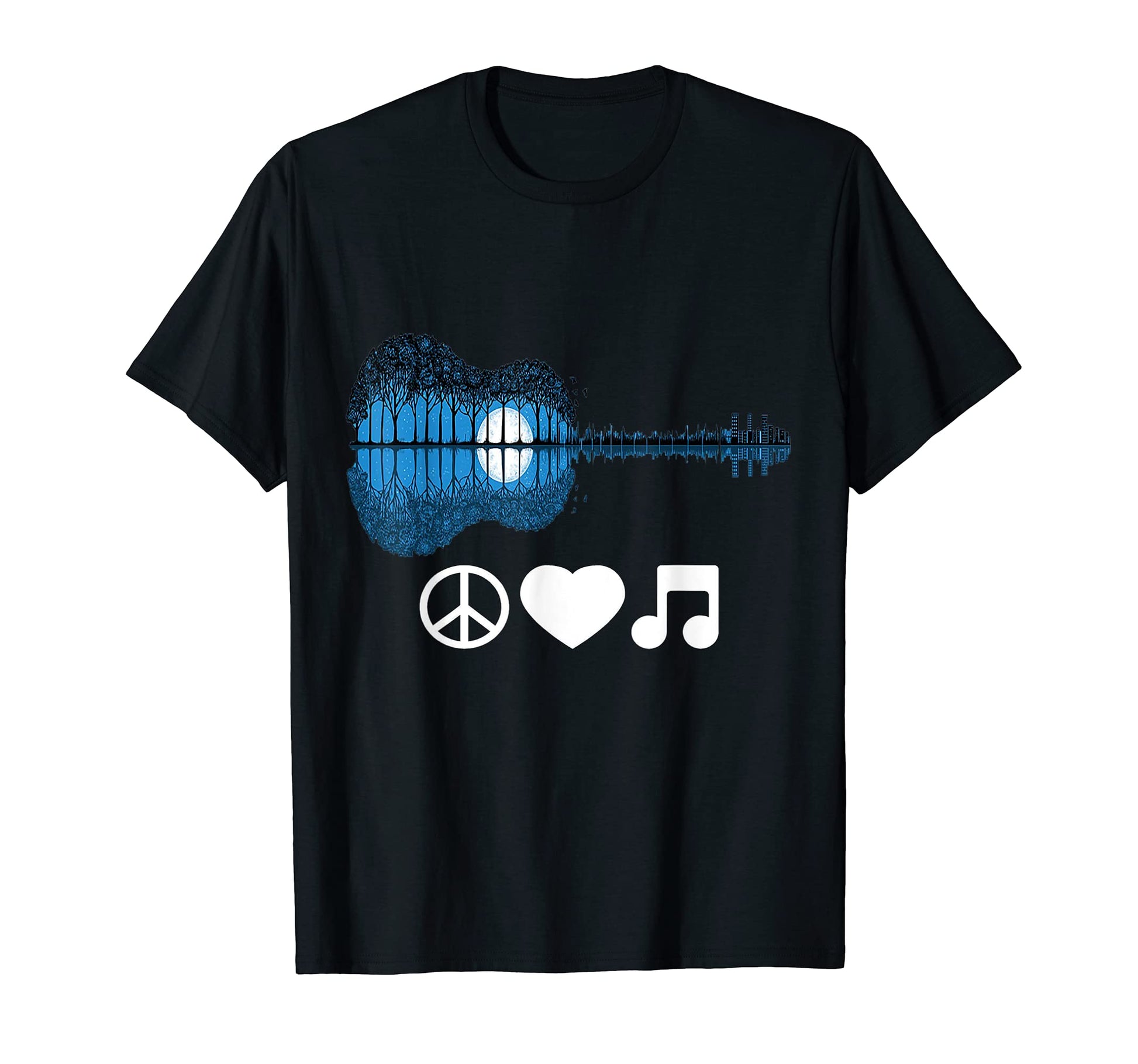 Peace Love Music Guitar Trend Designs Sweatshirt - Unique Graphic Men Women - T-Shirt, Sweatshirt, Hoodie