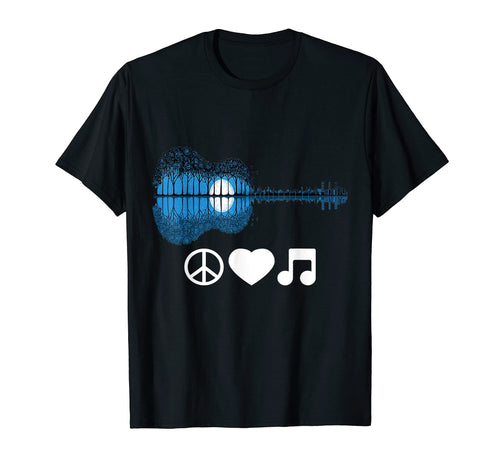 Peace Love Music Guitar Trend Designs Sweatshirt - Unique Graphic Men Women - T-Shirt, Sweatshirt, Hoodie