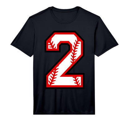 Number 2 Baseball Varsity Number T-Shirt - Fun Novelty Design for Adults - T-Shirt, Sweatshirt, Hoodie