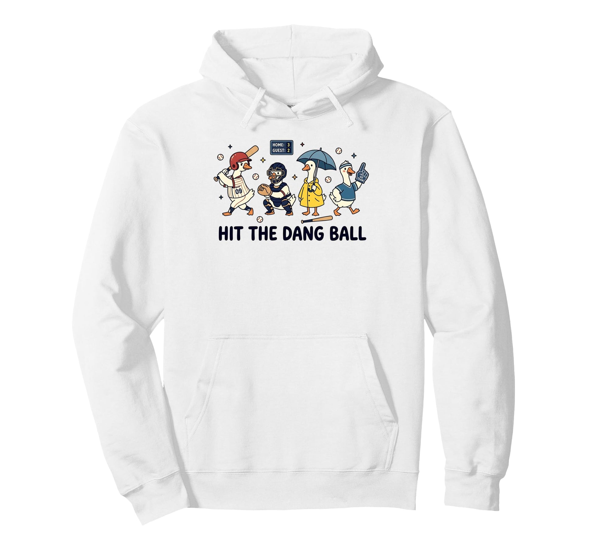 Baseball Season Game Day Silly Goose Hoodie - Novelty Apparel for Adults - T-Shirt, Sweatshirt, Hoodie
