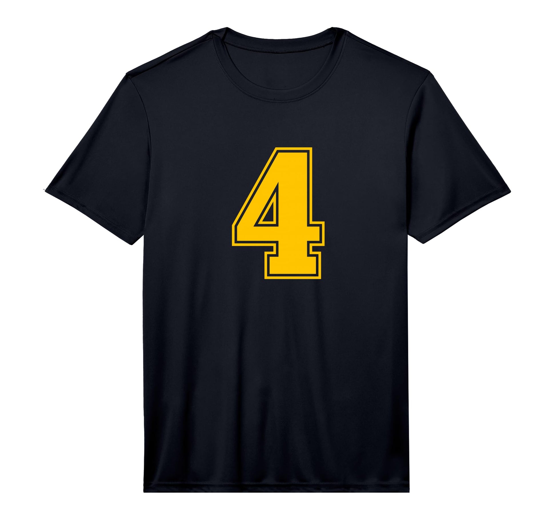 Yellow Sports Team Number 4 Performance T-Shirt - Fun Novelty Design Unisex - T-Shirt, Sweatshirt, Hoodie