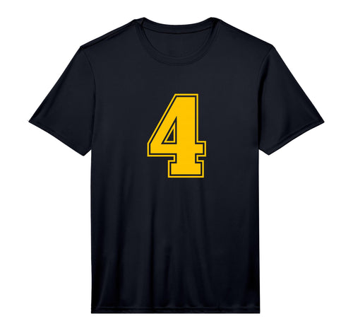 Yellow Sports Team Number 4 Performance T-Shirt - Fun Novelty Design Unisex - T-Shirt, Sweatshirt, Hoodie